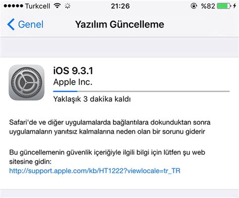 i­O­S­ ­9­.­3­.­1­ ­g­ü­n­c­e­l­l­e­m­e­s­i­ ­g­e­l­d­i­!­